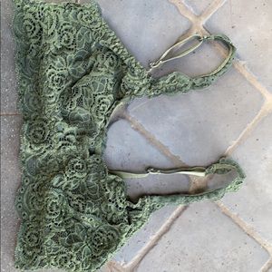 Forest green bralette.